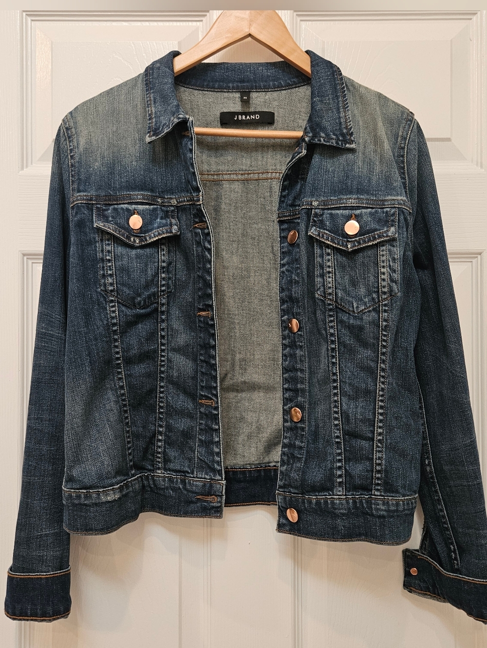 J BRAND Classic Slim Fit Denim Cotton Jacket Cut #16523 Size Medium Made In USA